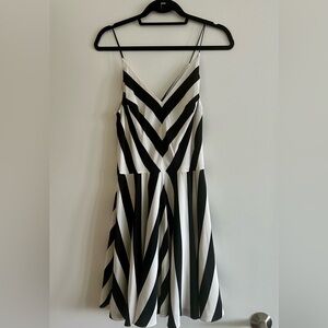 Silk Amanda Uprichard Cocktail Dress - B/W Stripes - Size M